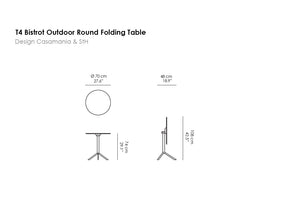 T4 Bistrot Outdoor Round Folding Table