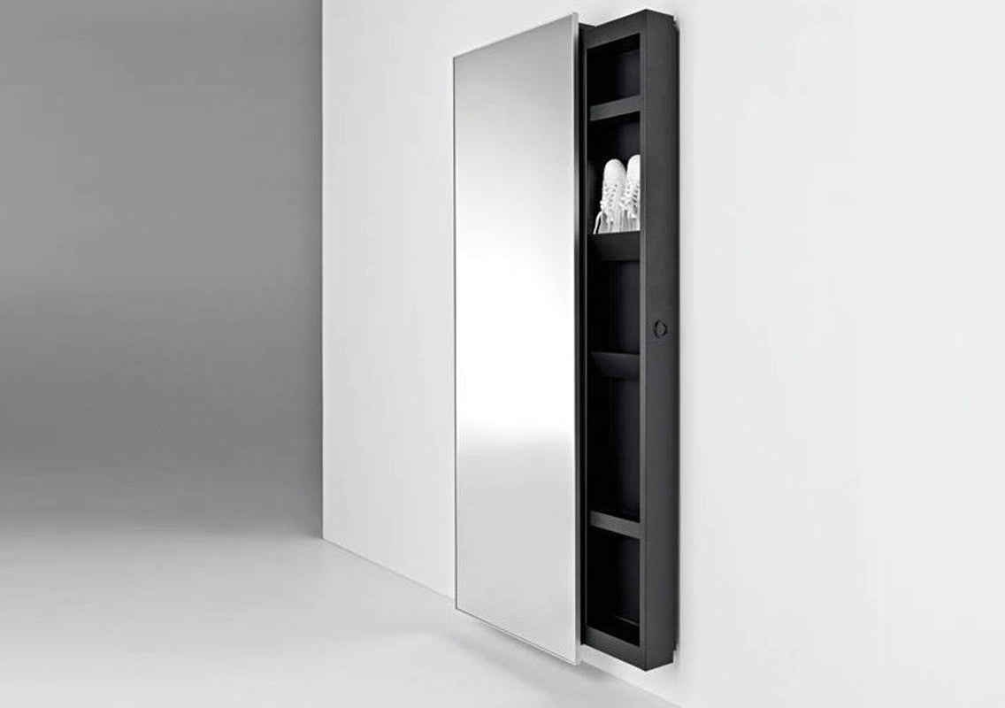 Backstage Mirror Cabinet with Shelves & Shoe Storage
