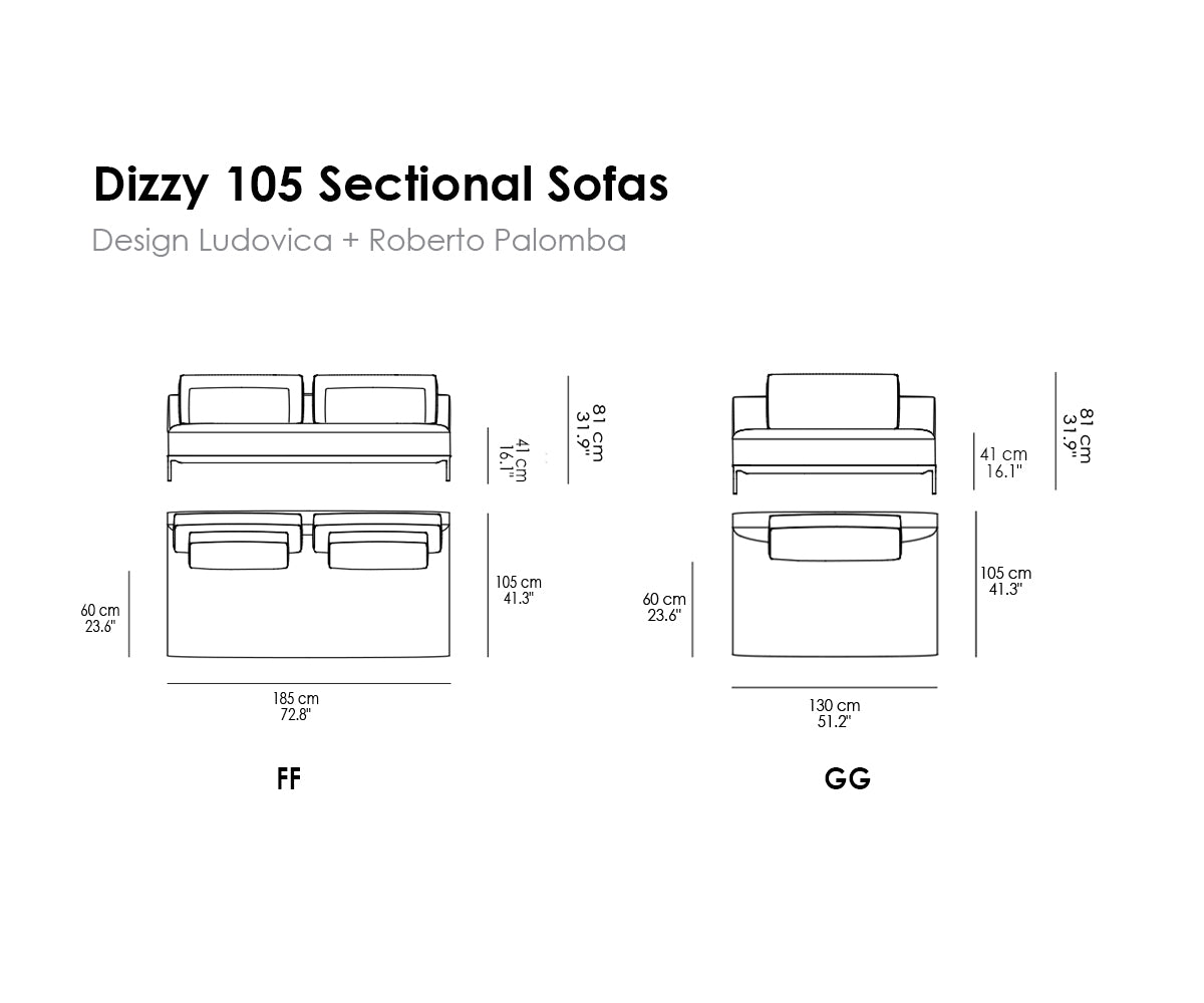 Dizzy 105 Sectional Sofas