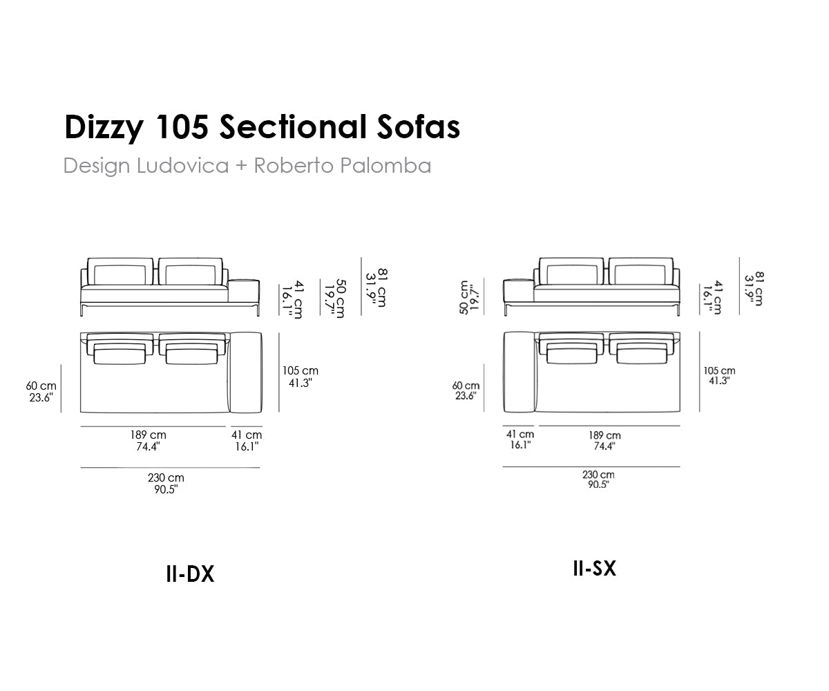 Dizzy 105 Sectional Sofas