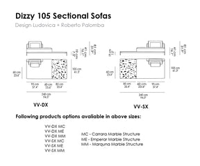 Dizzy 105 Sectional Sofas