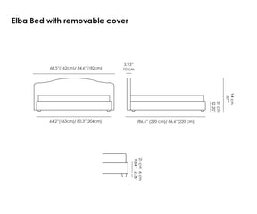 Elba Bed. Removable Cover.