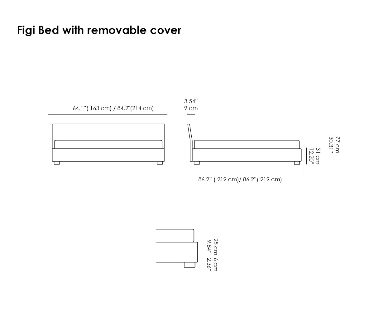 Figi  Bed. Removable Cover.