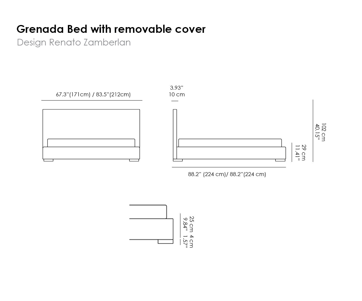 Grenada Bed. Removable Cover.