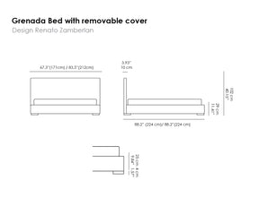 Grenada Bed. Removable Cover.