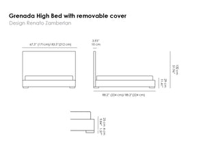 Grenada High Bed. Removable Cover.