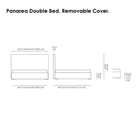 Panarea Double Bed. Removable Cover.