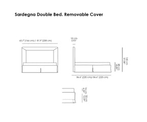 Sardegna Double Bed. Removable Cover.