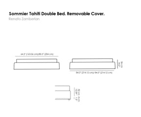 Sommier Tahiti Double Bed. Removable Cover.