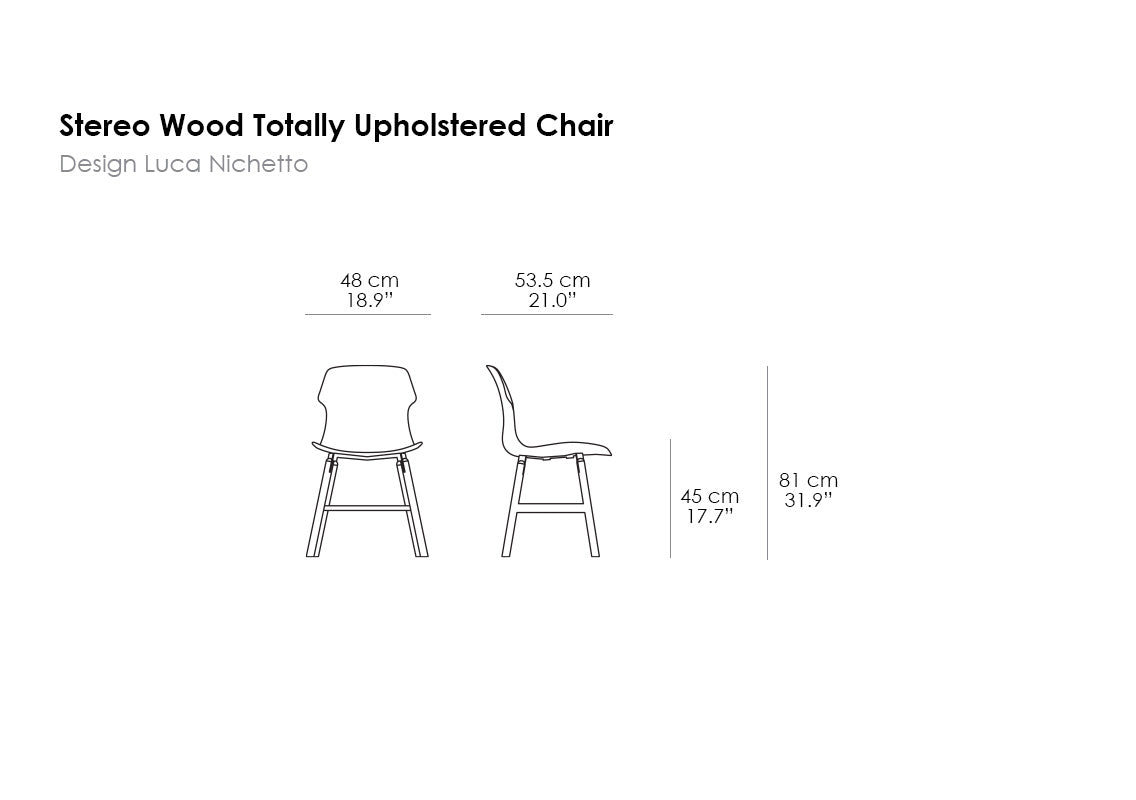 Stereo Wood Totally Upholstered Chair