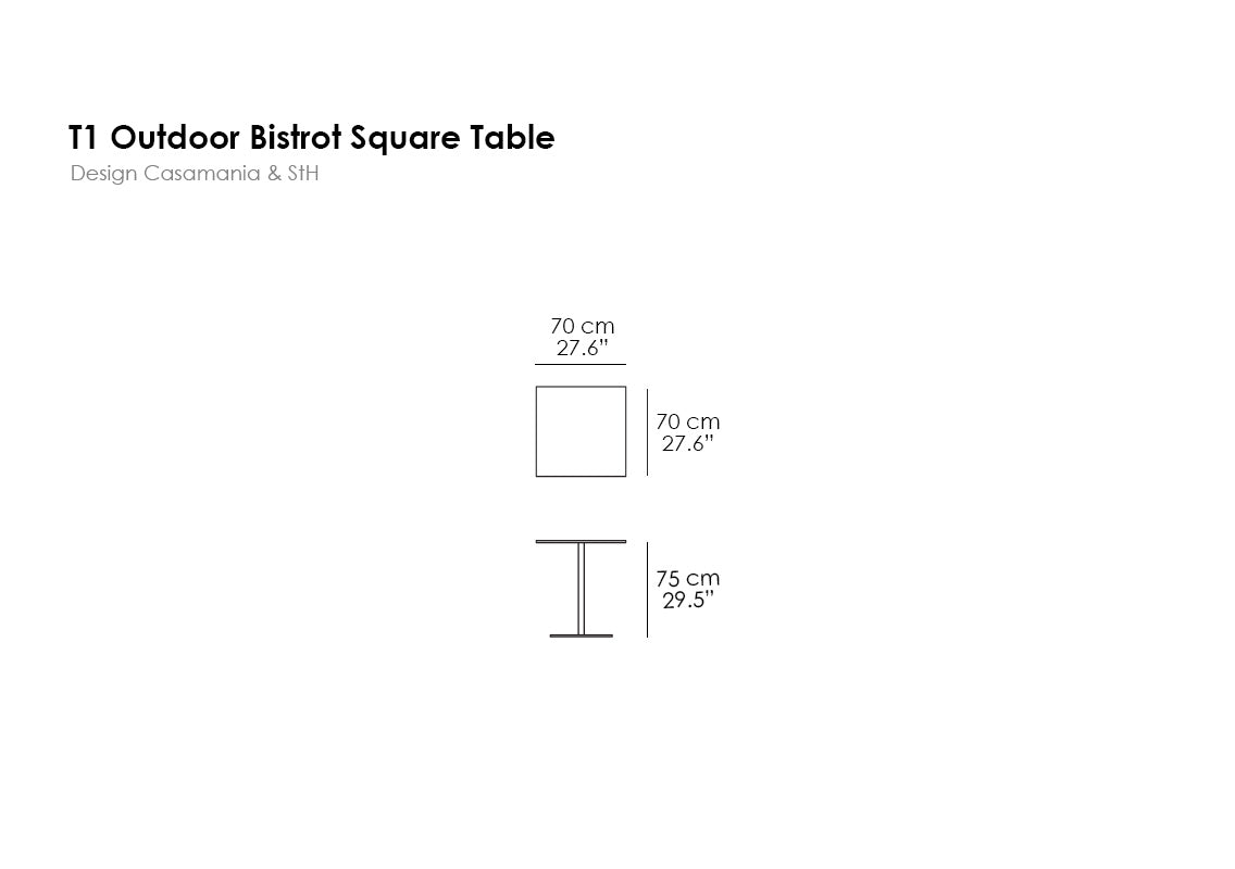 T1 Outdoor Bistrot Square Table