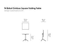 T4 Bistrot Outdoor Square Folding Table