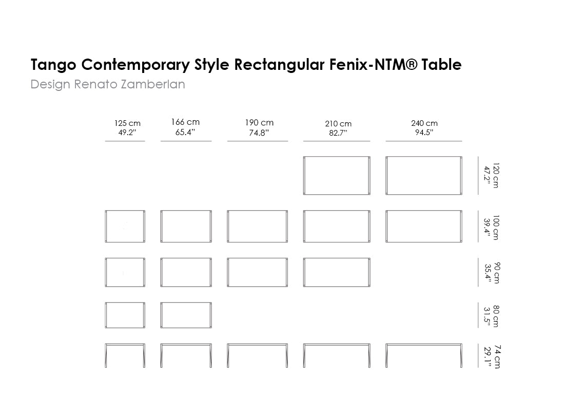 Tango Contemporary Style Rectangular Fenix-NTM® Table