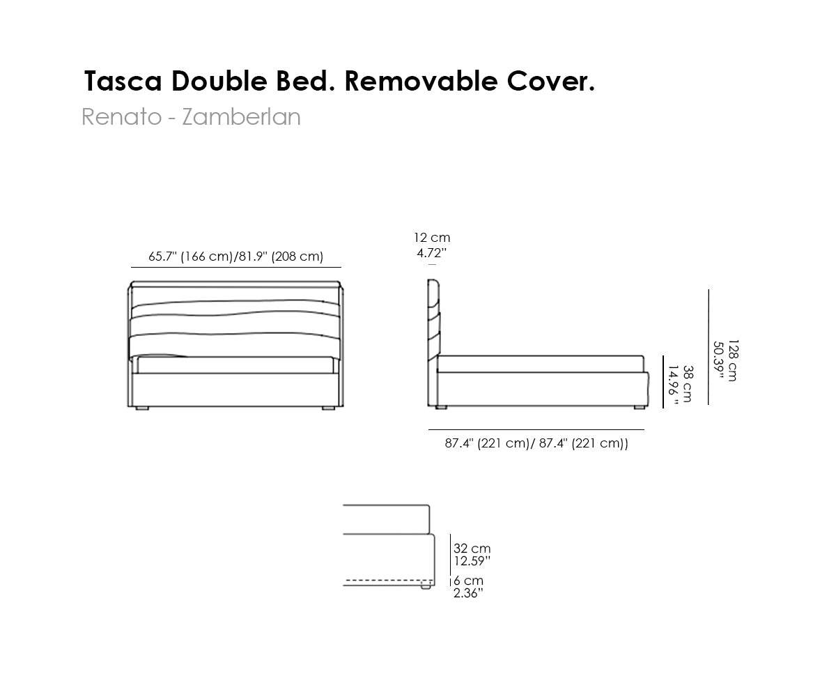 Tasca Double Bed. Removable Cover.