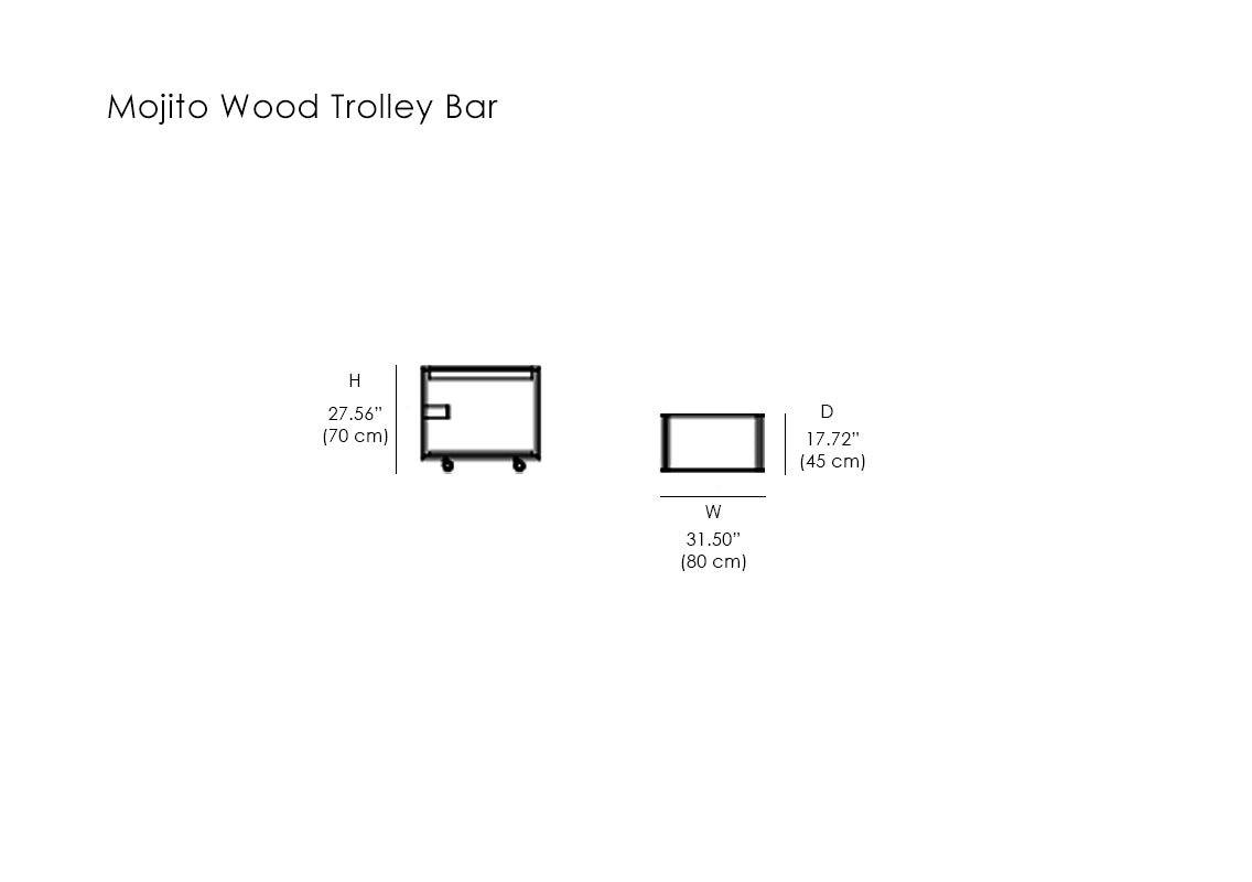 Mojito Wood Trolley Bar