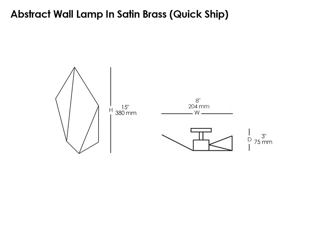 Abstract Wall Lamp In Satin Brass (Quick Ship)