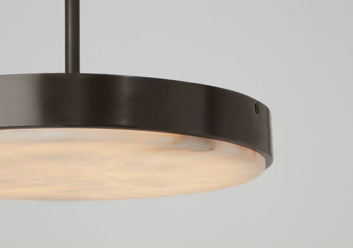 Anvers Large Pendant Lamp In Bronze With Honed Alabaster (Quick Ship)