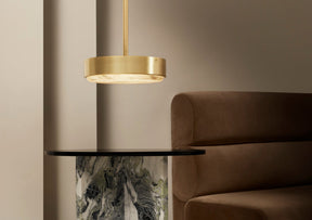 Anvers Medium Pendant Lamp In Satin Brass With Honed Alabaster (Quick Ship)