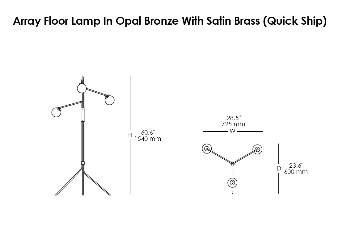 Array Floor Lamp In Bronze With Satin Brass (Quick Ship)
