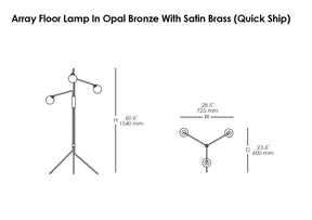 Array Floor Lamp In Bronze With Satin Brass (Quick Ship)