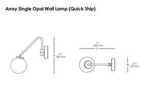 Array Single Opal Wall Lamp (Quick Ship)