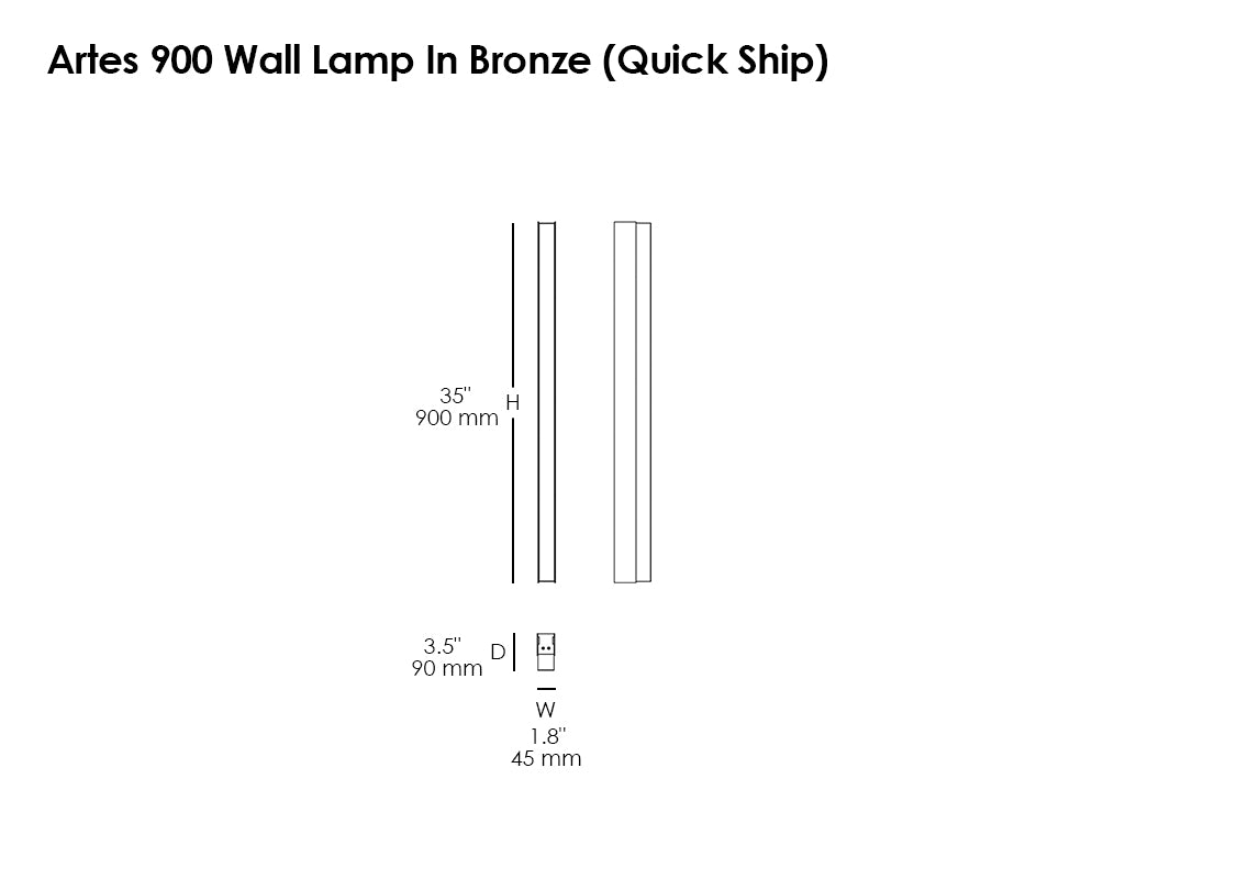 ARTÉS 900 Wall Lamp In Bronze (Quick Ship)