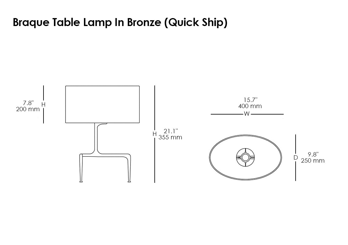 Braque Table Lamp In Bronze (Quick Ship)