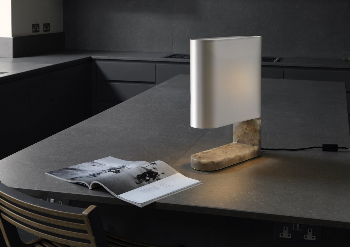 Columbo Table Lamp With Dove Gray Shade (Quick Ship)