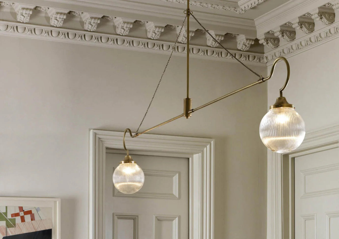 Floren Two Pendant Lamp In Antique Brass (Quick Ship)