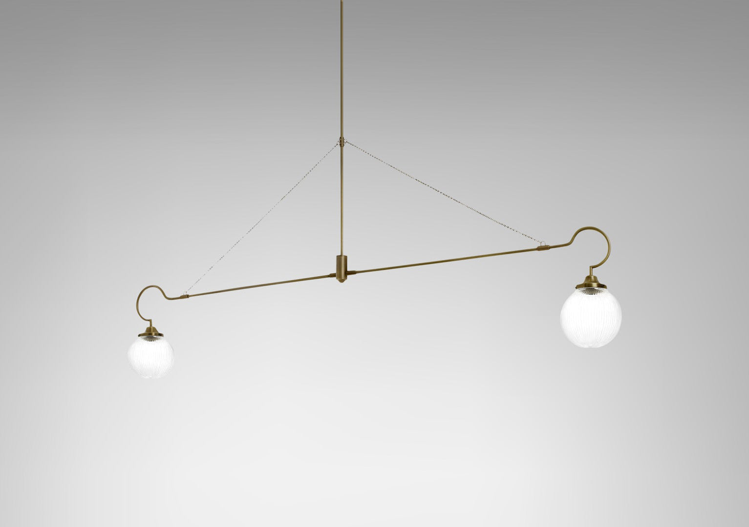 Floren Two Pendant Lamp In Antique Brass (Quick Ship)