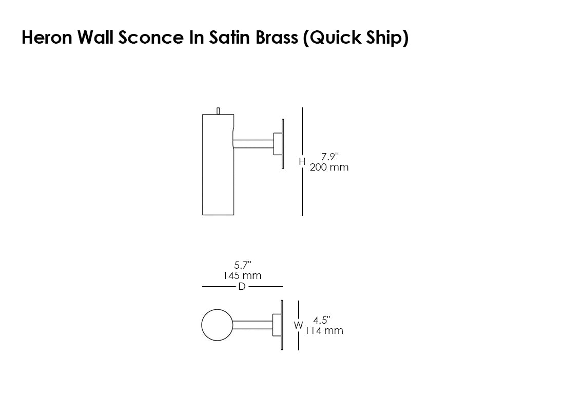 Heron Wall Sconce In Satin Brass (Quick Ship)