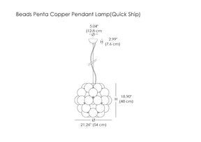 Beads Penta Copper Pendant Lamp (Quick Ship)