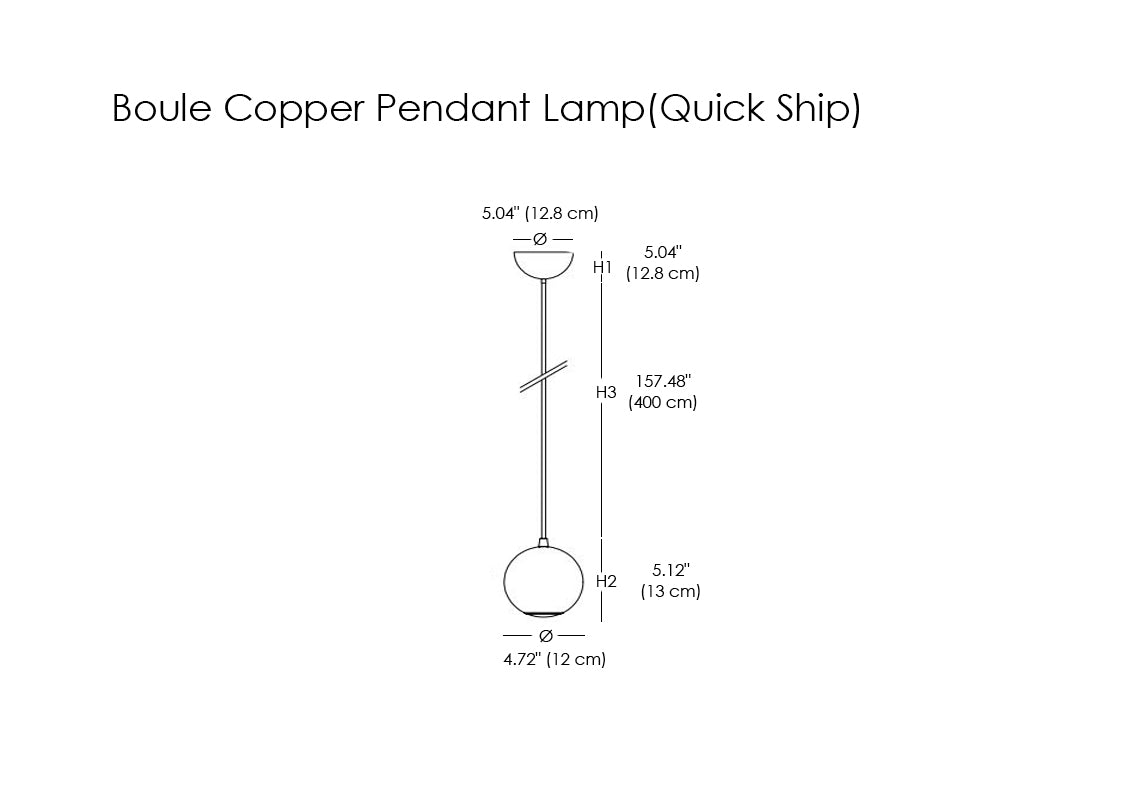 Boule Copper Pendant Lamp (Quick Ship)