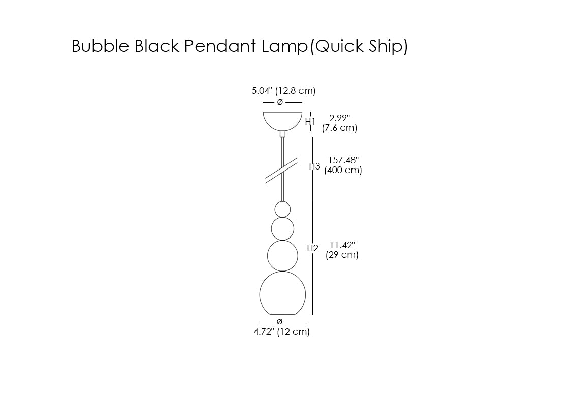 Bubble Black Pendant Lamp (Quick Ship)