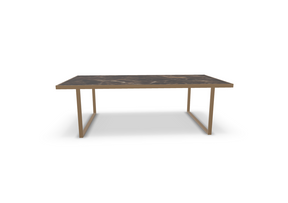 Icaro Coffee Table in Brown Emperador Marble/Bronze (Floor Model)