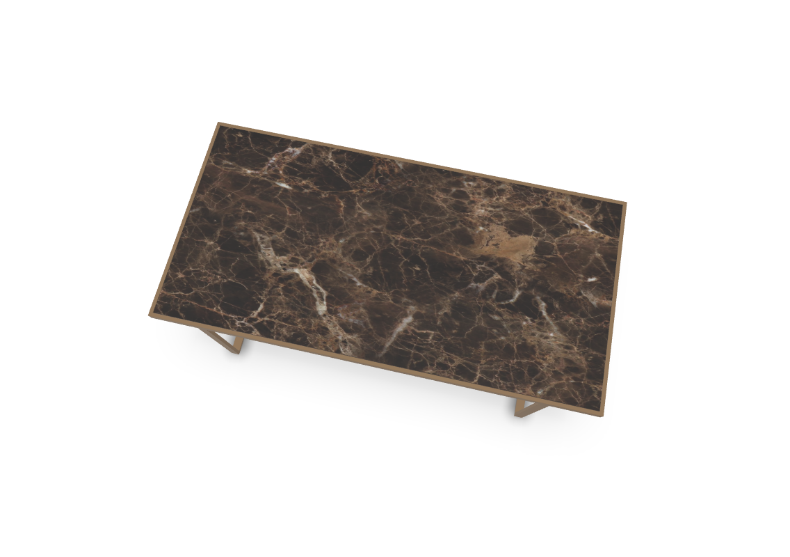 Icaro Coffee Table in Brown Emperador Marble/Bronze (Floor Model)