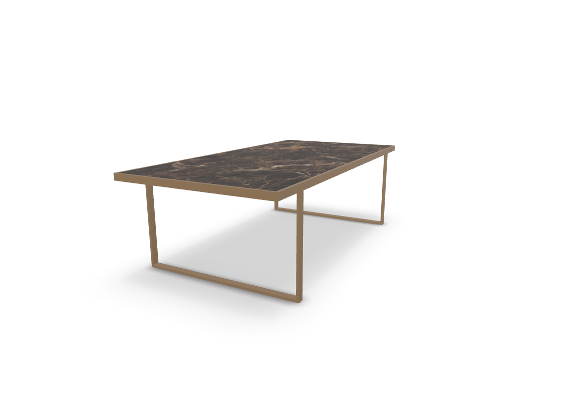 Icaro Coffee Table in Brown Emperador Marble/Bronze (Floor Model)