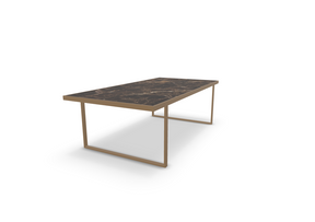 Icaro Coffee Table in Brown Emperador Marble/Bronze (Floor Model)