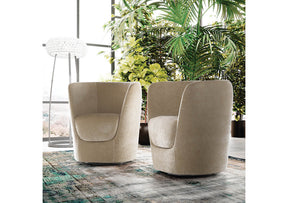 Oplà Swivel Armchair in Mimosa 03 Fabric (Quick Ship)