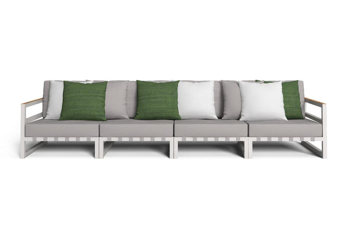 Finish - White Frame Gray Cushions