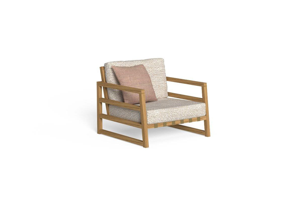 Finish - Natural Teak Frame Peach White Cushions