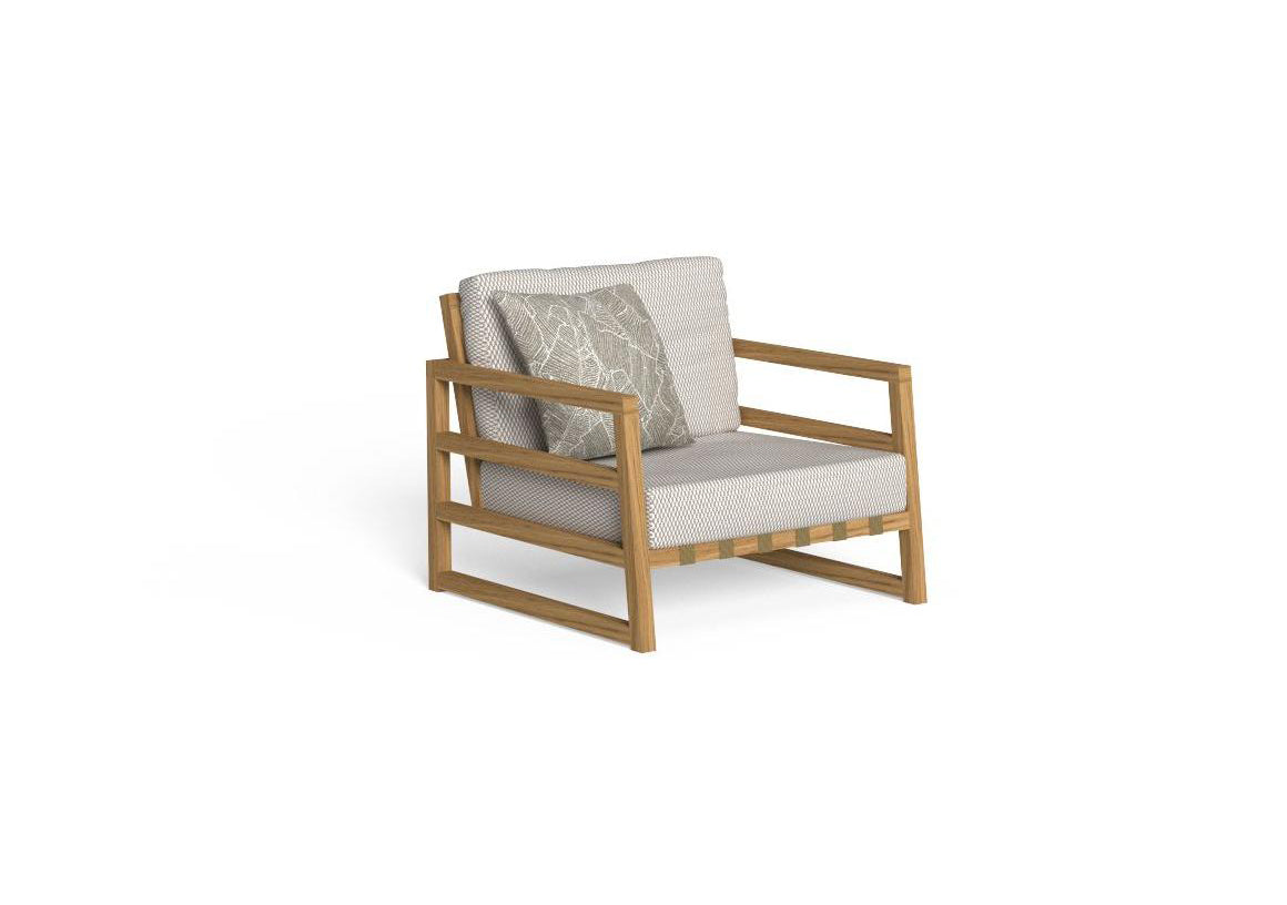 Finish - Natural Teak Frame White Beige Cushions