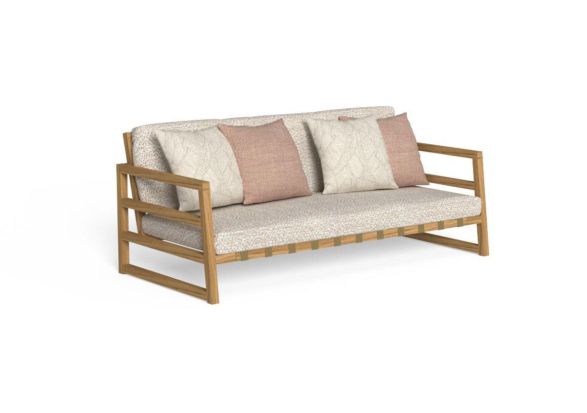 Finish - Natural Teak Frame Peach White Cushions