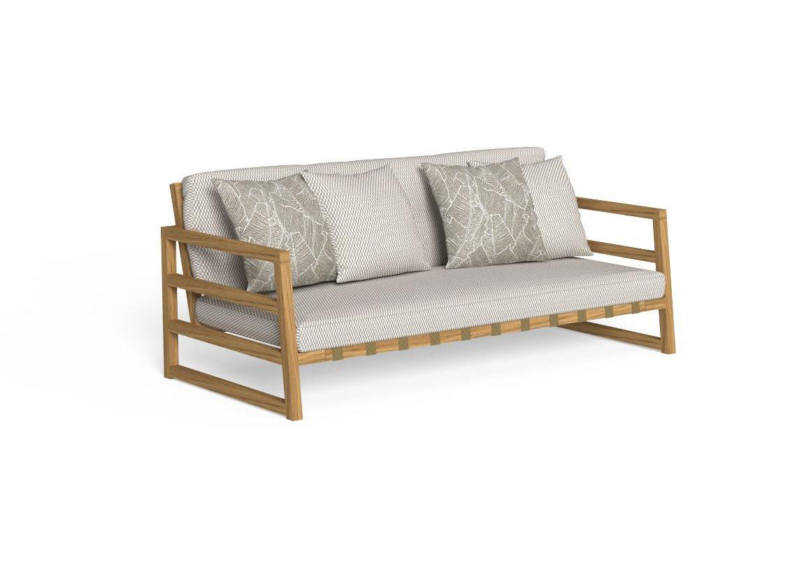 Finish - Natural Teak Frame White Beige Cushions