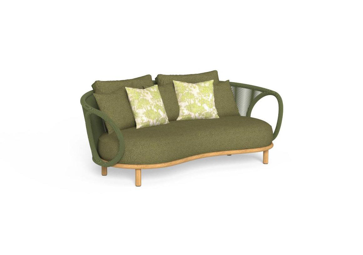 Finish - Natural Teak Frame Green Pine Cushions