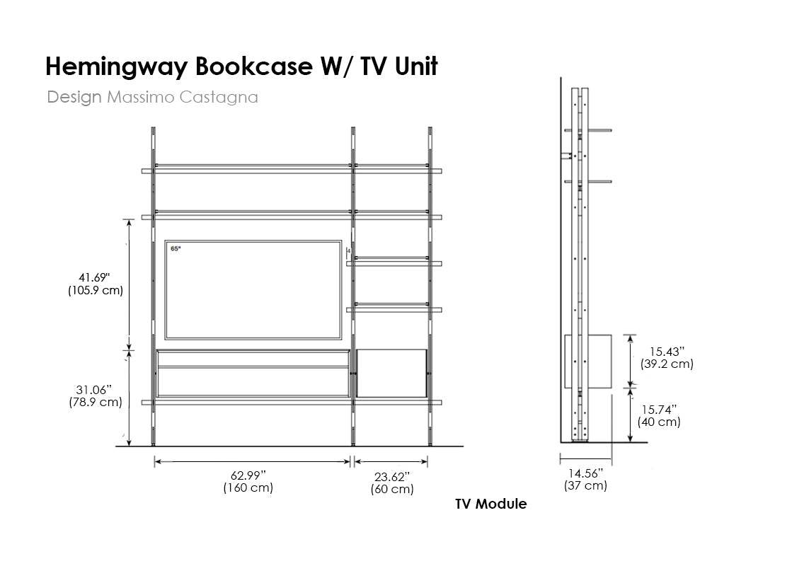 Hemingway Bookcase W/ TV Unit