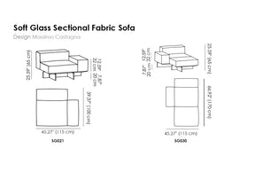 Soft Glass Sectional Fabric Sofa