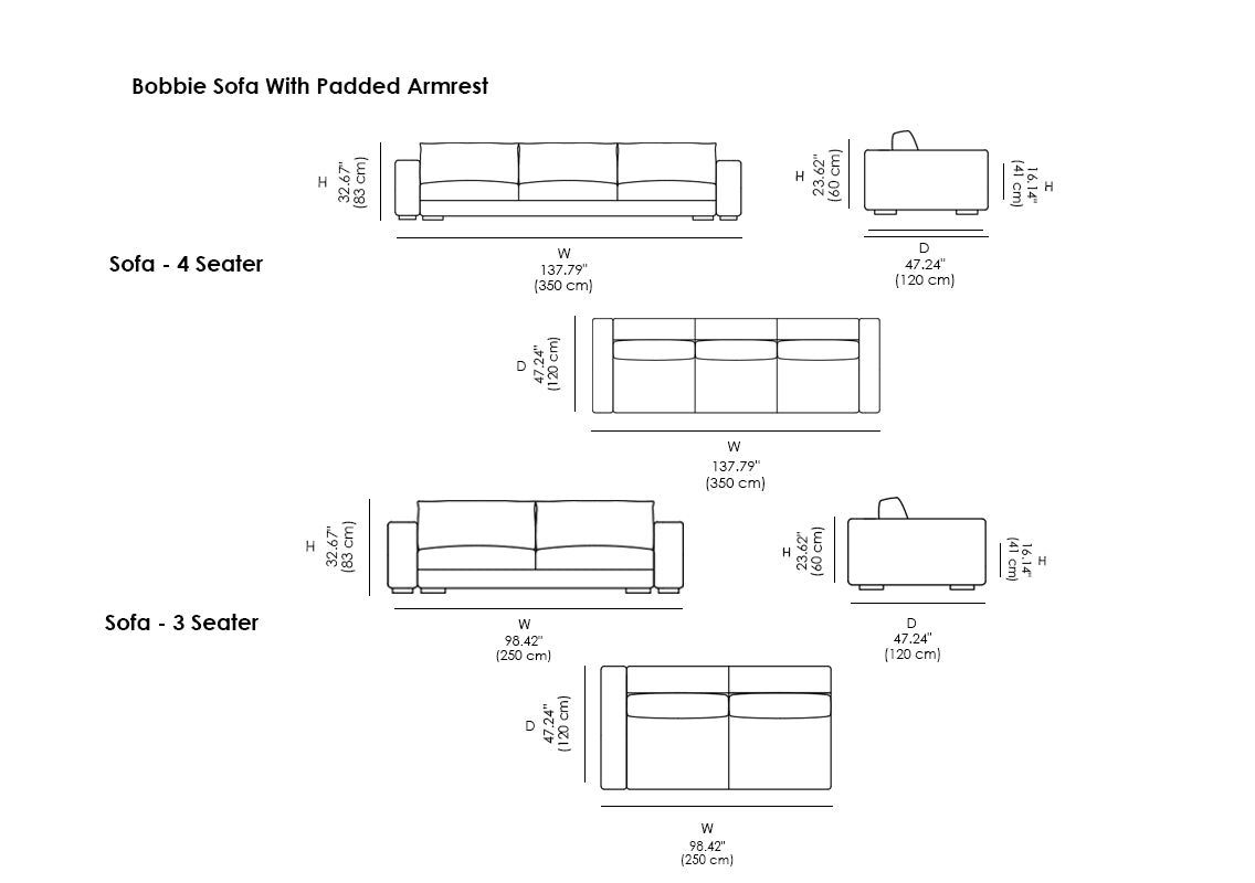 Bobbie Sofa with Padded Armrest