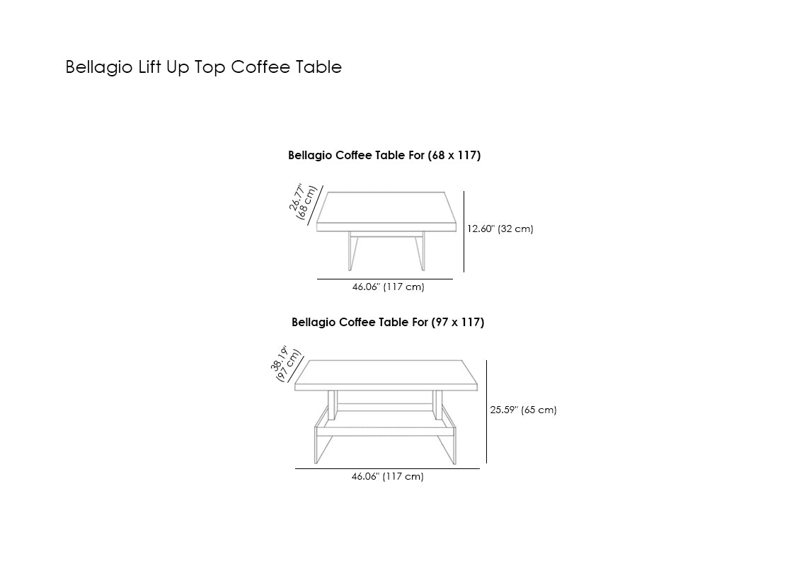 Bellagio Lift Up Top Coffee Table