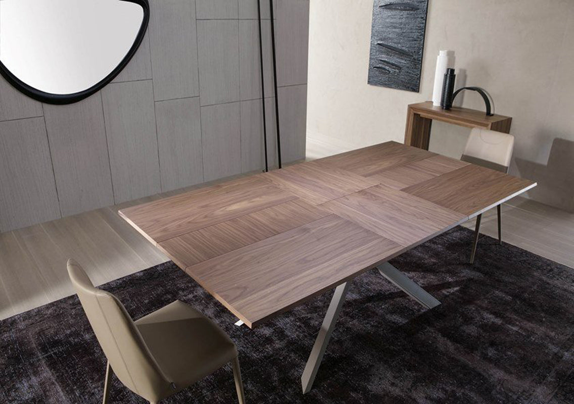 4X4 Extendable Dining Table Wild Cenere Oak Top (Quick Ship)